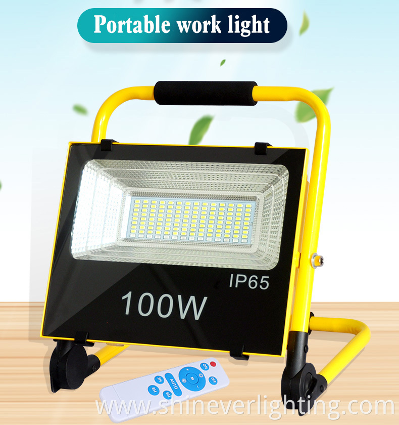 Solar-Powered LED Portable Floodlight